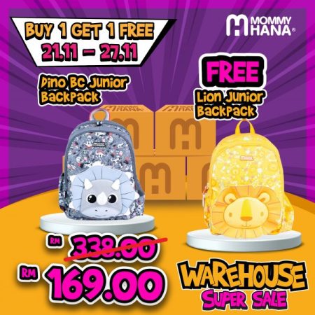 SAVE MORE BUY 1 FREE 1 – DINO BC JUNIOR BACKPACK 1 UNIT FREE LION JUNIOR BACKPACK 1 UNIT