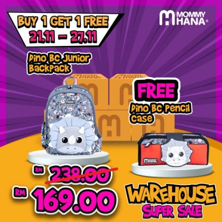 SAVE MORE BUY 1 FREE 1 – DINO BC JUNIOR BACKPACK 1 UNIT FREE DINO BC PENCIL CASE 1 UNIT