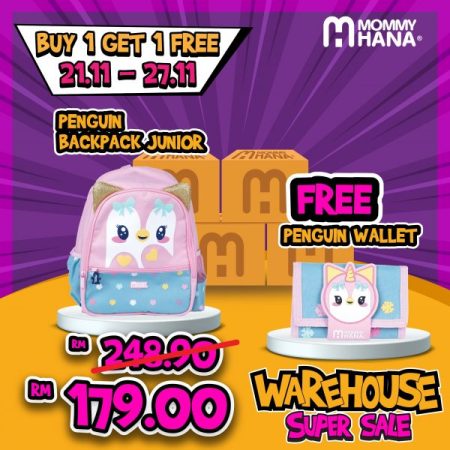 SAVE MORE BUY 1 FREE 1 – PENGUIN BACKPACK JUNIOR 1 UNIT FREE PENGUIN PENCIL CASE 1 UNIT